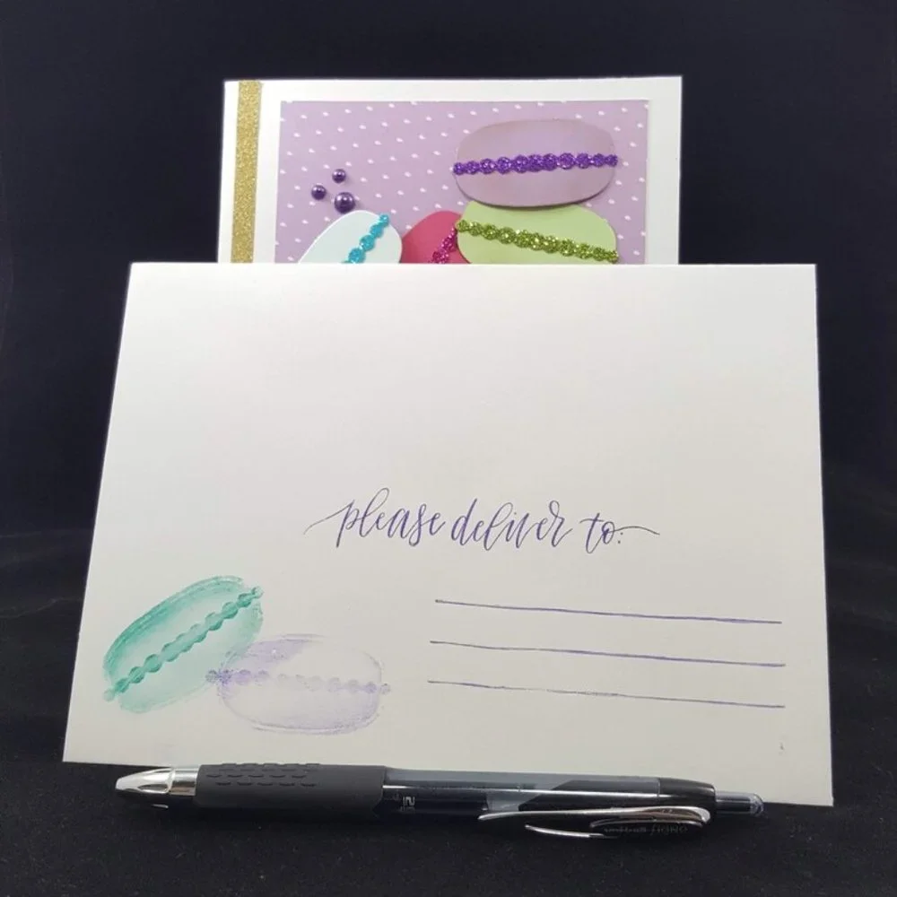 Macaroon Note Card, 'You're so Sweet', Assorted‎ Color Macaroons w Envelopes